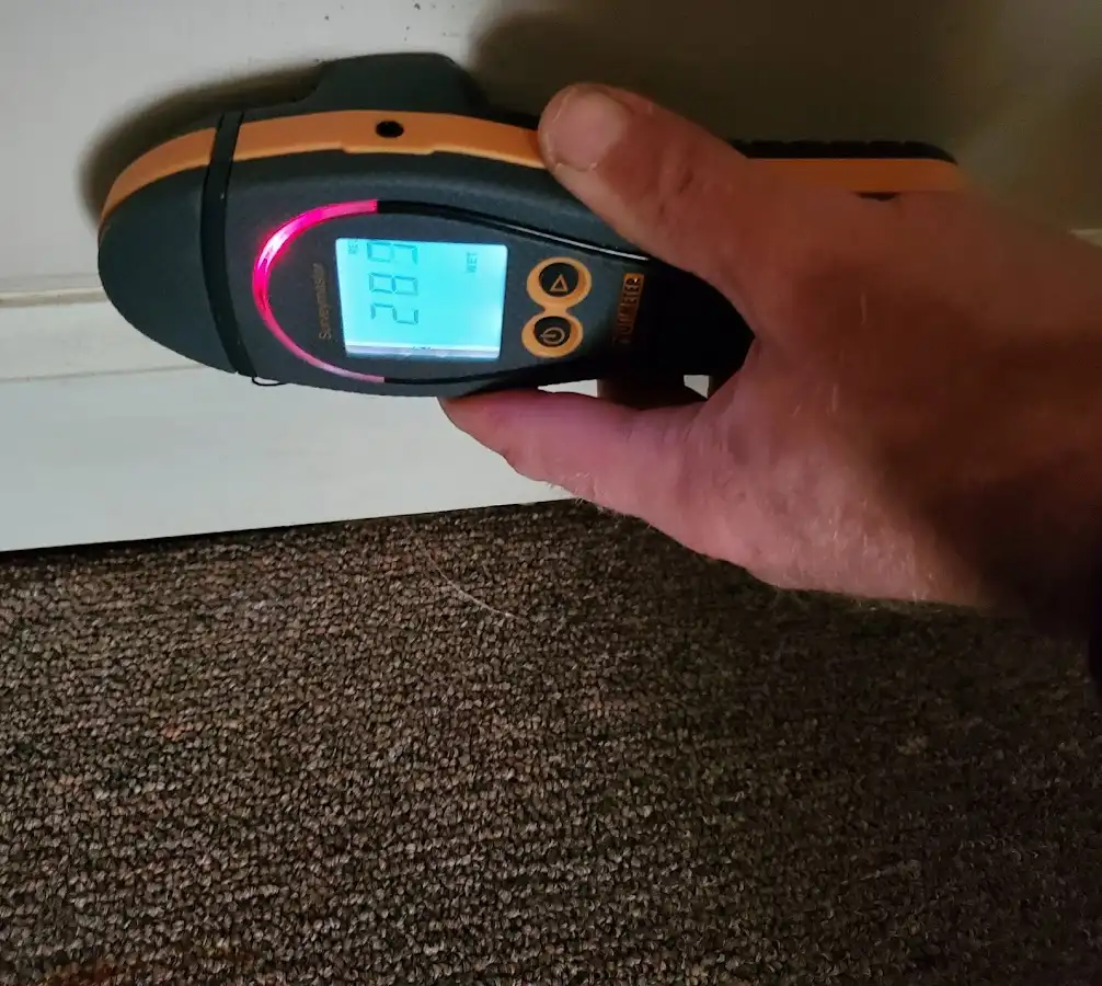 Moisture detection at baseboard during Mold Inspection & Testing in Moorpark